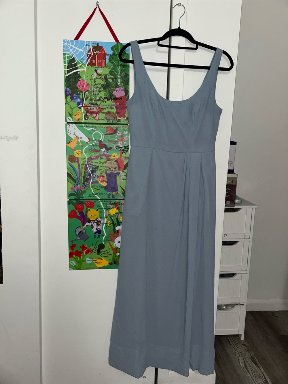 Light Blue Sleeveless Maxi Dress with Scoop Neck